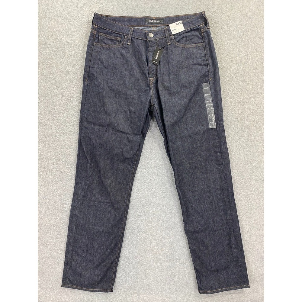 Express Mens‎ Jeans Size 36x32 Relaxed Fit Stretch Loose Dark Wash Denim Pants